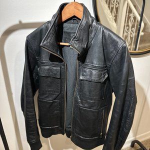 Zanerobe Black Leather Jacket CA54155